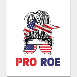 Pro Roe 1973 Messy Bun American Flag Posters and Art